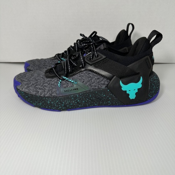Under Armour Project Rock 6 UA Black Neptune Cross Training Shoe New Size 8 - Picture 2 of 10